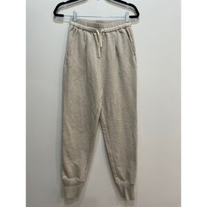 Varley Heather Beige Cuffed Jogger Pull On Pants XS High Waist Minimalist Casual